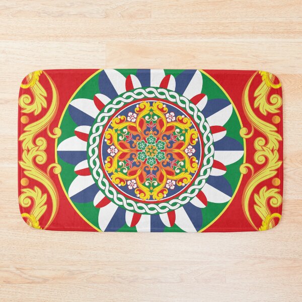 Item preview, Sicilian Baroque Floral Mandala Tile designed and sold by nouveaudecor.