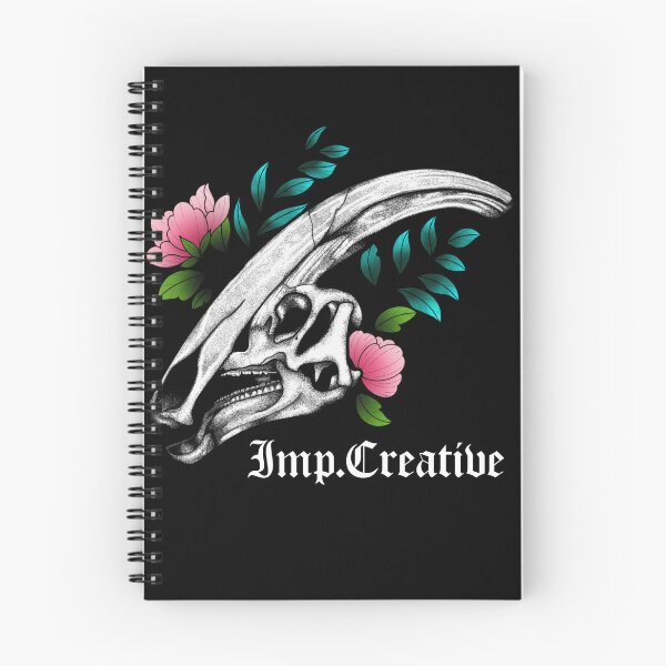 Item preview, Dinosaur skull tattoo inspired design (white text)  designed and sold by moss-fawn.