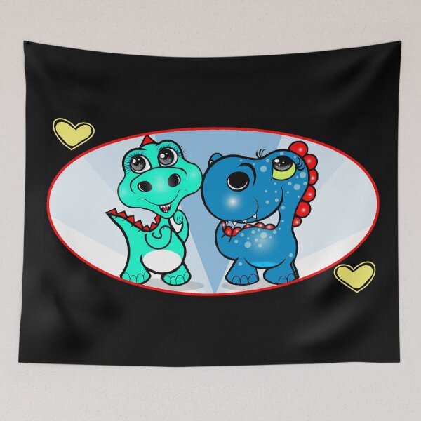 Item preview, They are bosom buddies - Happy Dinosaurs  designed and sold by Shirley cute art .
