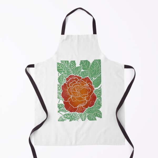Item preview, Blooming sunrise rose hand block print designed and sold by Purplepebbles.
