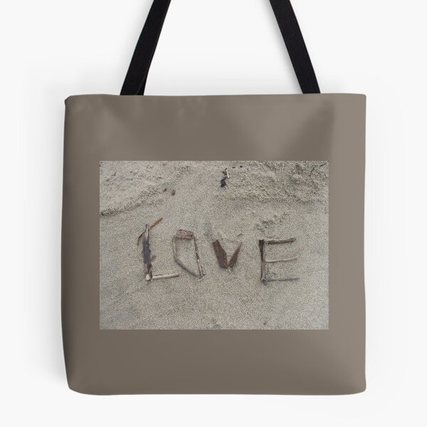 Item preview, LOVE written with twigs on sand designed and sold by Janice Kubo.