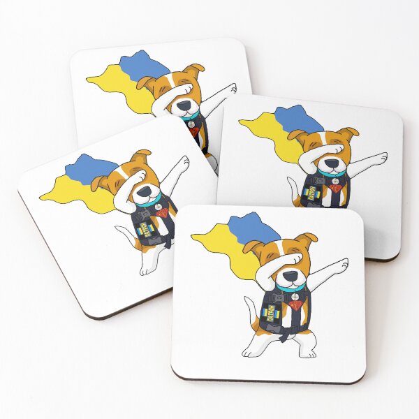 Item preview, Dabbing Dance Ukrainian Patron Dog Superhero With Cape Flag Sign designed and sold by Aide.