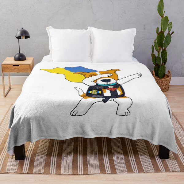 Item preview, Dabbing Dance Ukrainian Patron Dog Superhero With Cape Flag Sign designed and sold by Aide.