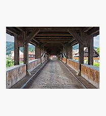 On the Wooden Covered Bridge Photographic Print