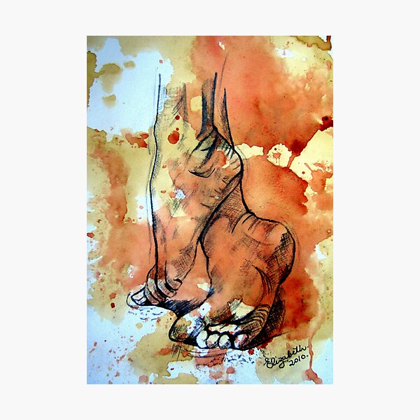 Barefoot in the rain Photographic Print