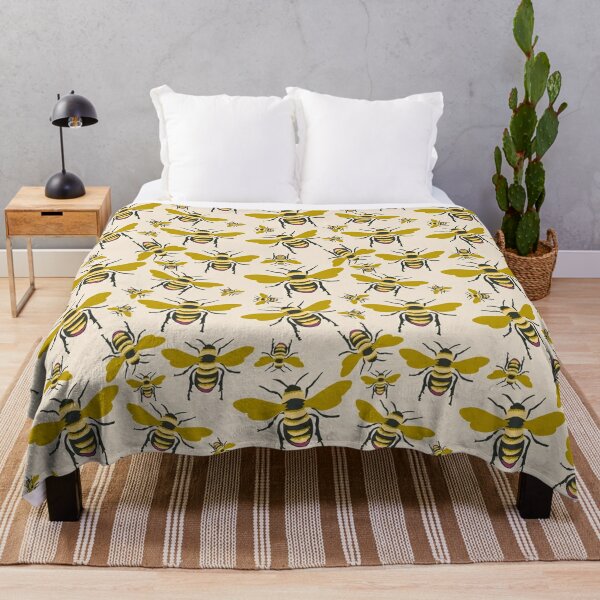 Bee Blanket - Cute Bee Gifts for Women Bee Lovers- Bee Throw Blankets -  Bees Cozy Soft Kawaii Cartoon Plush Yellow Blanket - Christmas Birthday  Gifts