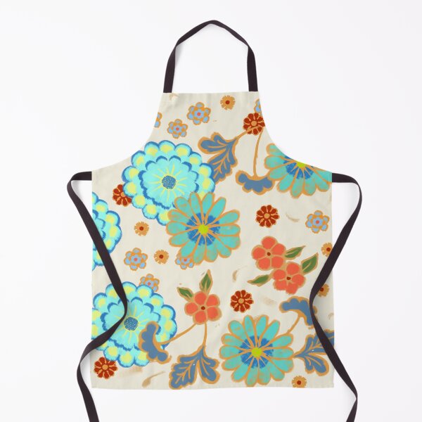 Item preview, Pretty Japanese style flowers on a beige background designed and sold by Mary Jane Lange.