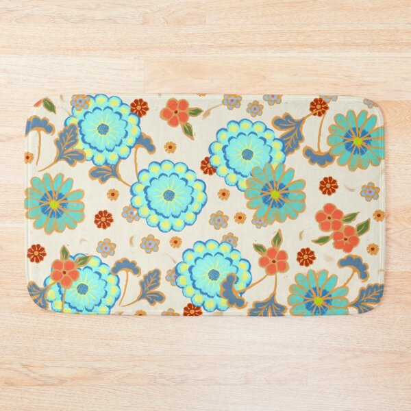 Item preview, Pretty Japanese style flowers on a beige background designed and sold by Mary Jane Lange.
