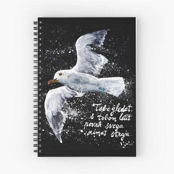 Item preview, Galeb, Seagull, Gaviota in watercolor on black paper designed and sold by Andreja's shop.