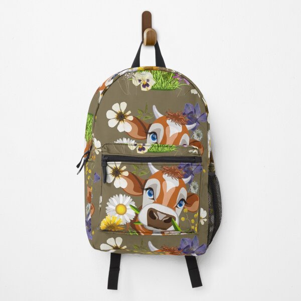 Item preview, Sweet Big Eyed Cow With Colorful Flowers Design designed and sold by EarthArtDesigns.