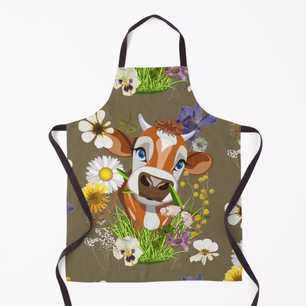 Item preview, Sweet Big Eyed Cow With Colorful Flowers Design designed and sold by EarthArtDesigns.