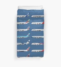 Airbus A380 Operators Illustration - Blue Version Duvet Cover