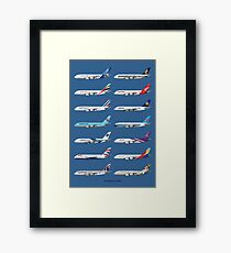 Airbus A380 Operators Illustration - Blue Version Framed Print