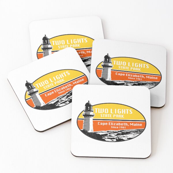 Item preview, Two Lights State Park, Maine, Vintage oval designed and sold by RischDesigns.
