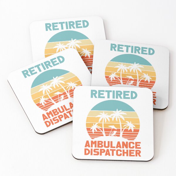 Item preview, Retired Ambulance Dispatcher - Retro Vintage Sunset (white) designed and sold by Optix.