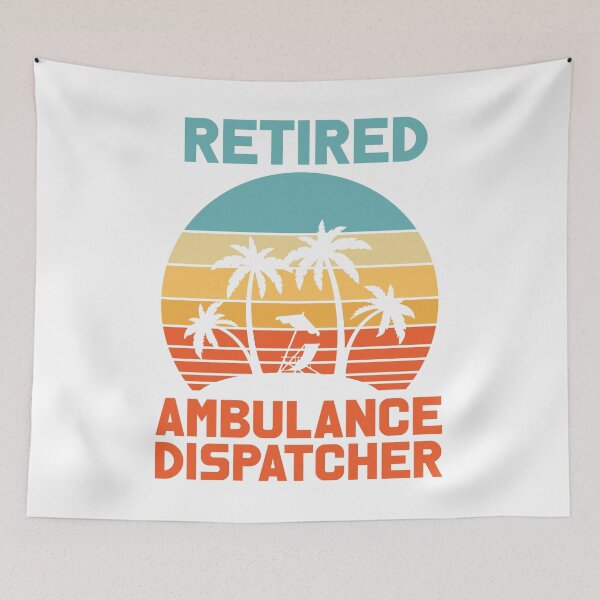 Item preview, Retired Ambulance Dispatcher - Retro Vintage Sunset (white) designed and sold by Optix.