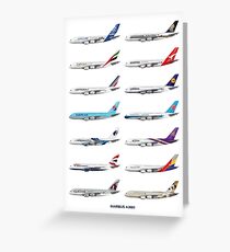 Airbus A380 Operators Illustration Greeting Card