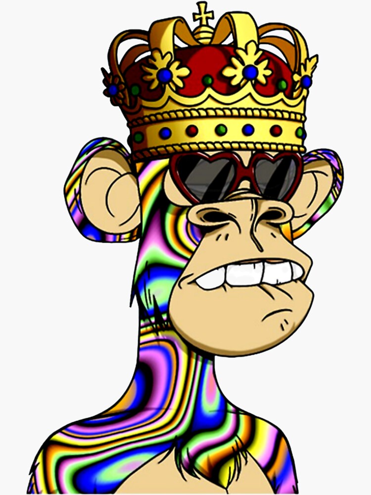 "Monkey NFT " Sticker by BabiDragon Redbubble
