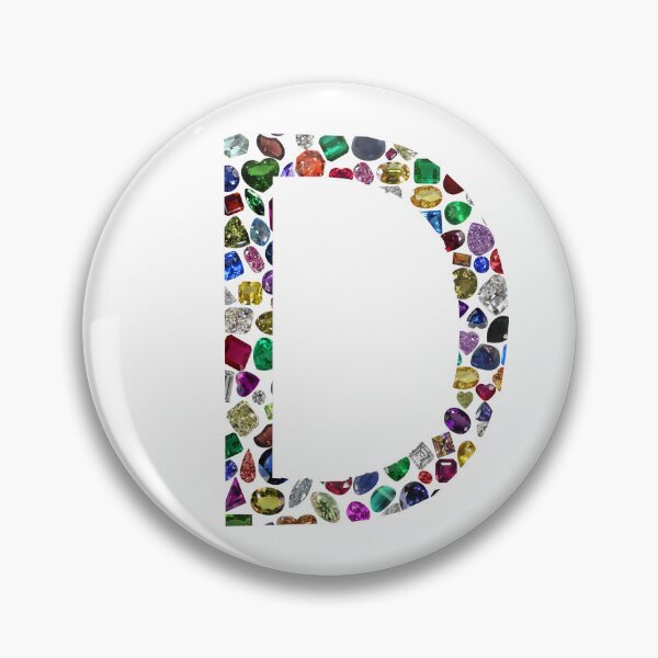 Item preview, Colorful Gemstones Letter D designed and sold by DigitalGemArt.
