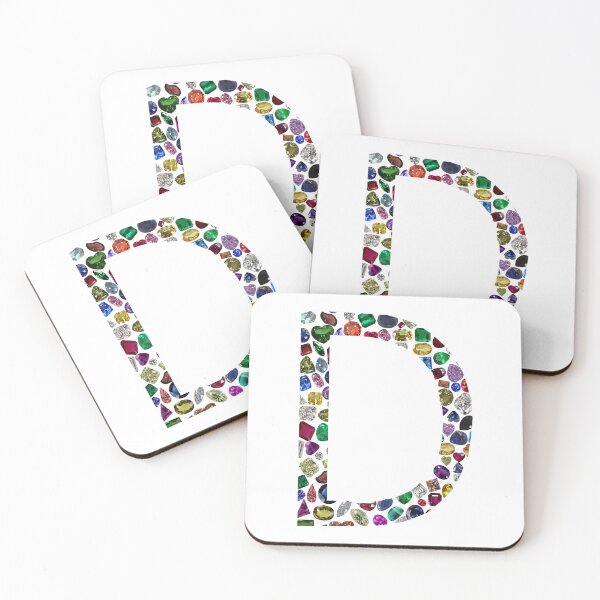 Item preview, Colorful Gemstones Letter D designed and sold by DigitalGemArt.