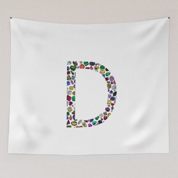 Item preview, Colorful Gemstones Letter D designed and sold by DigitalGemArt.