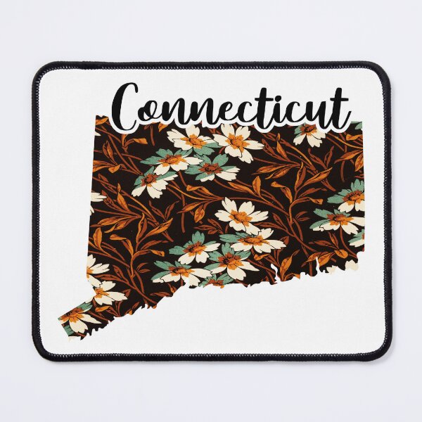 Item preview, Floral Map of USA States Connecticut - Map of Connecticut designed and sold by AmethystMurad.