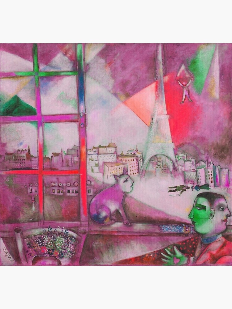 Lámina fotográfica «Marc Chagall, 1913, París par la fenêtre (París a través de la ventana