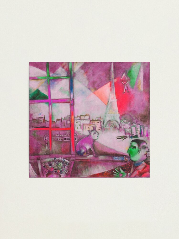 Lámina fotográfica «Marc Chagall, 1913, París par la fenêtre (París a través de la ventana