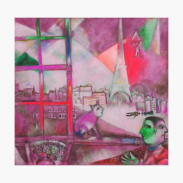 Lámina fotográfica «Marc Chagall, 1913, París par la fenêtre (París a través de la ventana