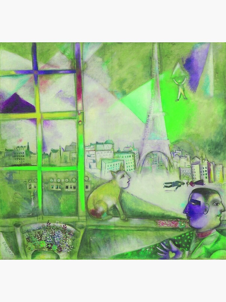"Marc Chagall, 1913, Paris par la fenêtre (Paris Through the Window), oil on canvas, alternate