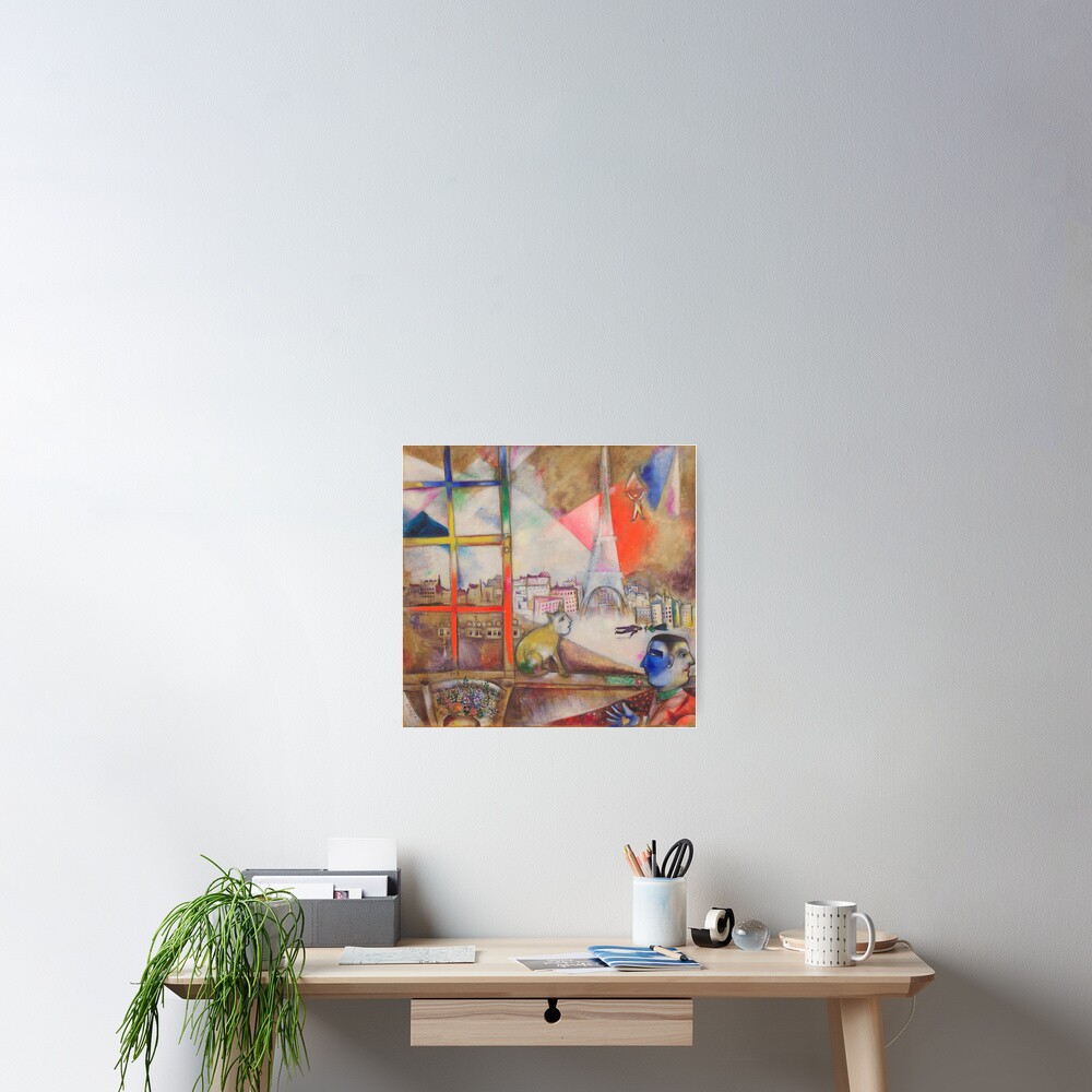 Póster «Marc Chagall, 1913, Paris par la fenêtre (París a través de la ventana), óleo sobre