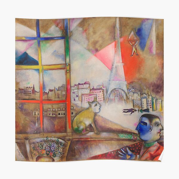 Póster «Marc Chagall, 1913, Paris par la fenêtre (París a través de la ventana), óleo sobre