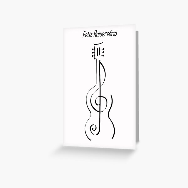Item preview, Portuguese birthday card for music lovers with Portuguese language  designed and sold by Pommallina.