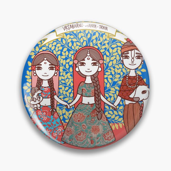 Item preview, Radha with her sister Ananga Manjari and her brother Sridama. designed and sold by Saragrahi.