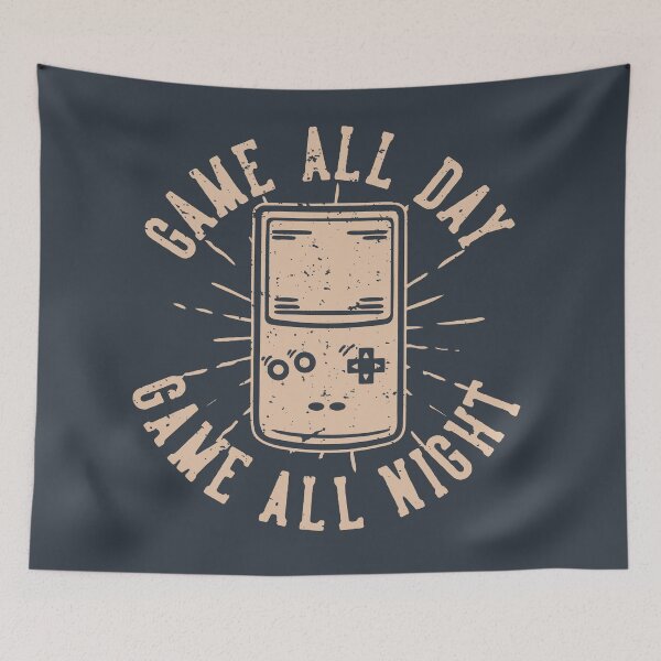 Item preview, Game all Day Game All Night Retro Gaming Console Gameboy designed and sold by WearWolfDesigns.