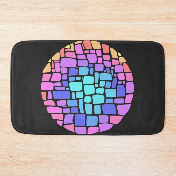 Item preview, Concentric Neon Squared Irregular Tiles - Pink, Blue designed and sold by Chubuter.