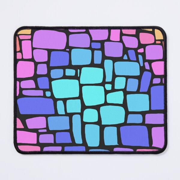 Item preview, Concentric Neon Squared Irregular Tiles - Pink, Blue designed and sold by Chubuter.
