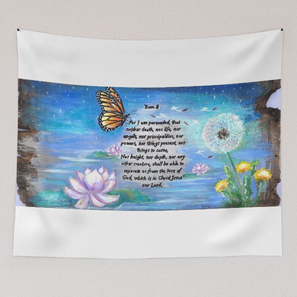 Item preview, Romans 8:38-39 butterfly dandlion painting  designed and sold by Stephanie  Skeem.