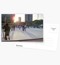 Ice skaters at sunset manchester Postkarten