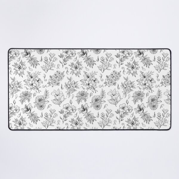 Item preview, Black & White Abstract Line Art Flower Pattern designed and sold by AurayaStudio.