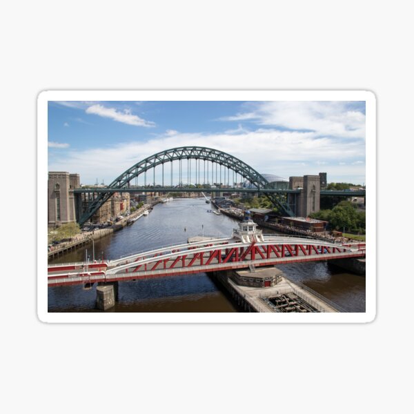 The Bridges of the River Tyne, Newcastle - Photography Sticker