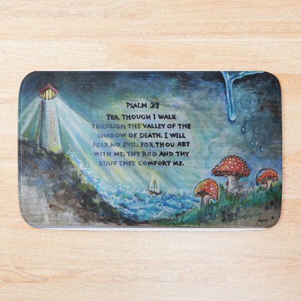 Item preview, Psalm 23 lighthouse ocean sailboat painting designed and sold by Stephanie  Skeem.