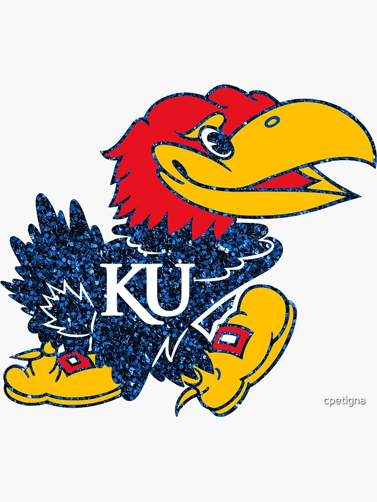"Jayhawk Glitter" Sticker for Sale by cpetigna Redbubble