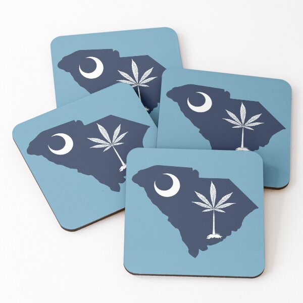 Item preview, South Carolina State Flag Stoner Parody with Pot Leaf and Crescent Moon designed and sold by YomeHayin.