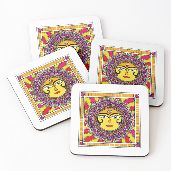 Item preview, Madhubani painting Sun - Mithila Painting - Indian Art - Folk Art designed and sold by ShrutiCreates.