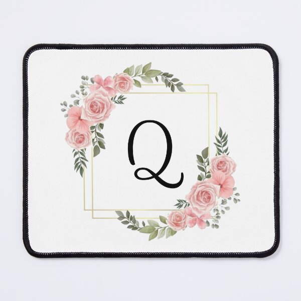 Item preview, Monogram Letter Q | Pink Floral Design with Gold Edges designed and sold by JustSeasons.