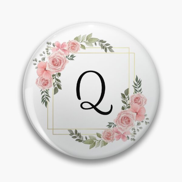 Item preview, Monogram Letter Q | Pink Floral Design with Gold Edges designed and sold by JustSeasons.