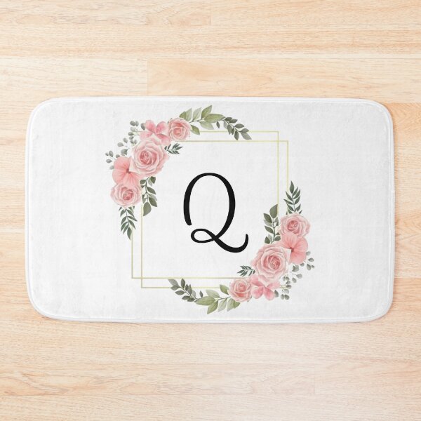 Item preview, Monogram Letter Q | Pink Floral Design with Gold Edges designed and sold by JustSeasons.