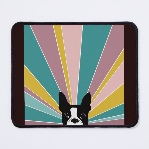 Item preview, Boston Terrier Face on Sunburst designed and sold by SarahStrickArt.