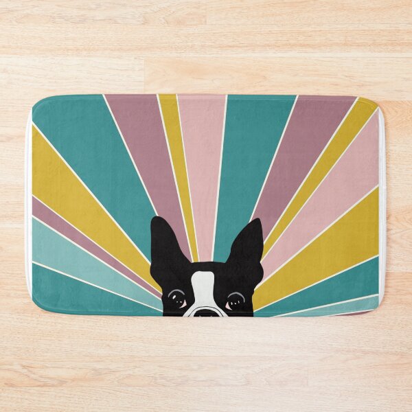 Item preview, Boston Terrier Face on Sunburst designed and sold by SarahStrickArt.